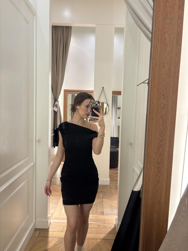 Jana Crepe Mini Dress Black | Dynamite