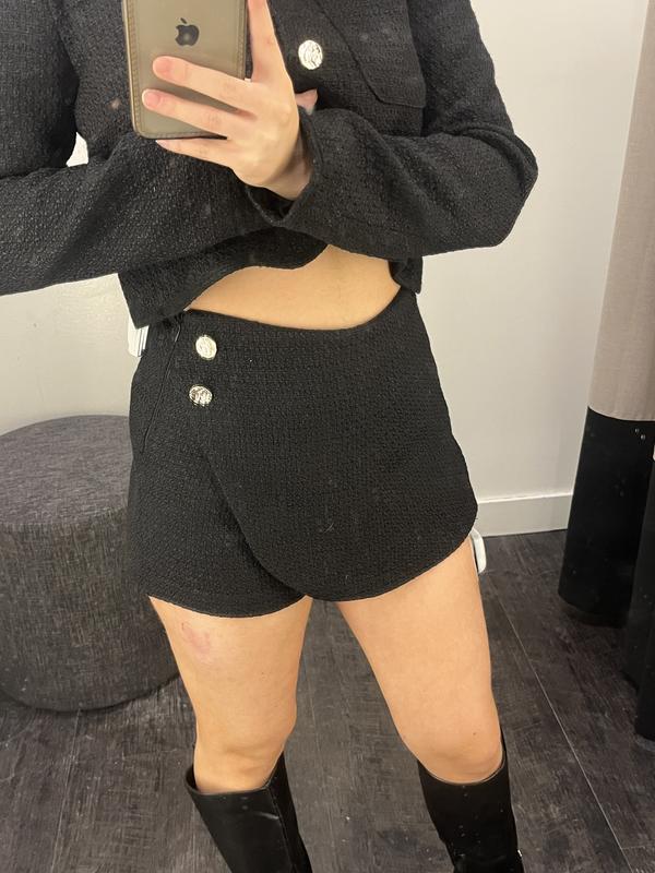 Tweed Mini Skort Black | Dynamite