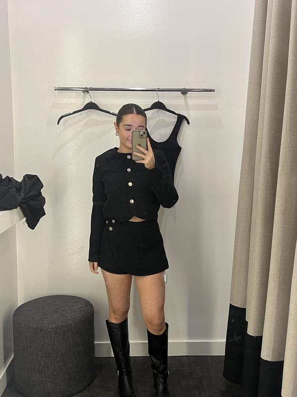 Tweed Mini Skort Black | Dynamite