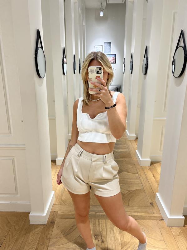 JUEMI【High-Waisted Leather Shorts】 High-Waisted Leather Shorts – JUEMI