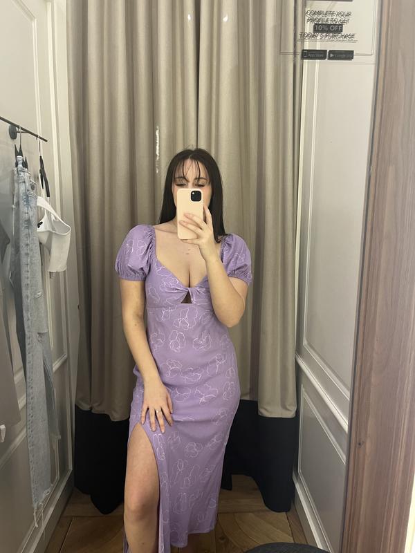purple dress dynamite Ruched Mesh Maxi Tube Dress