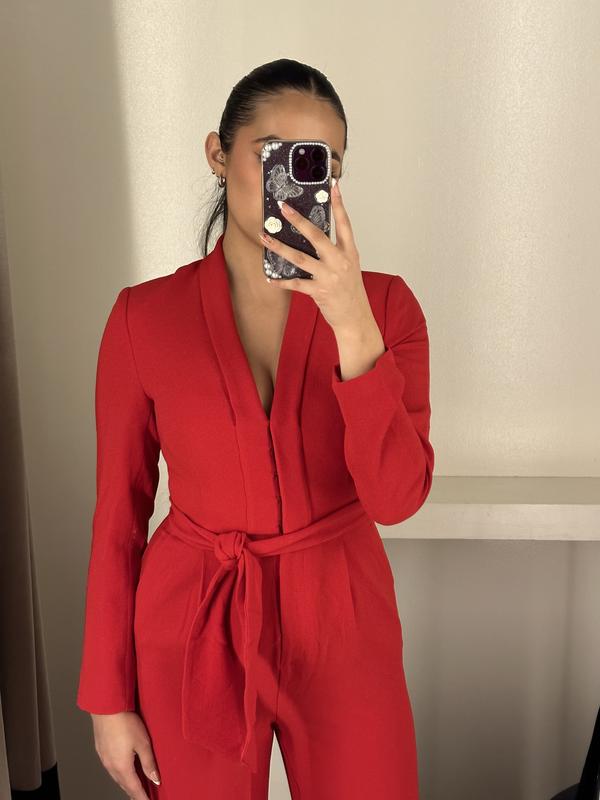 Red Blazer Jumpsuit – Montivo