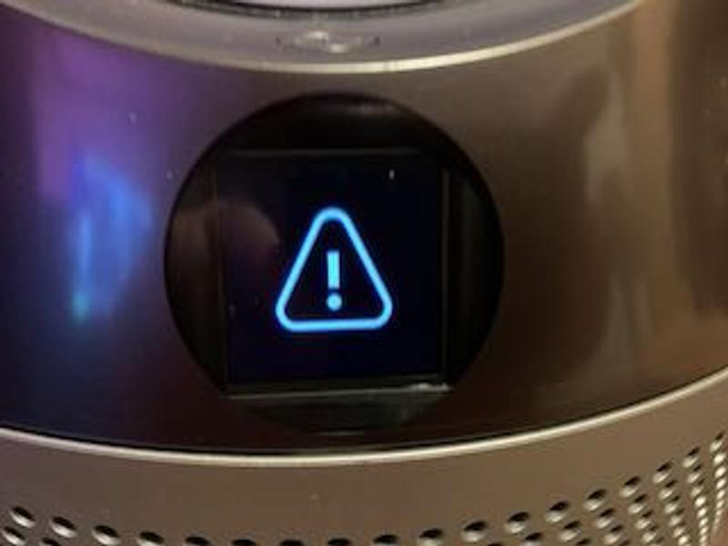 The dreaded exclamation mark after trying to get the fan out of reverse mode.