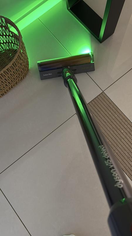 The green light shows every speck of dust