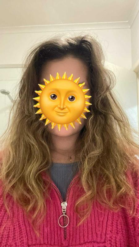 Day old dry hair, brushed