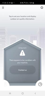 Failure message on Dyson Application.