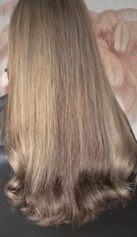 Hair after using the dyson pre styling cream