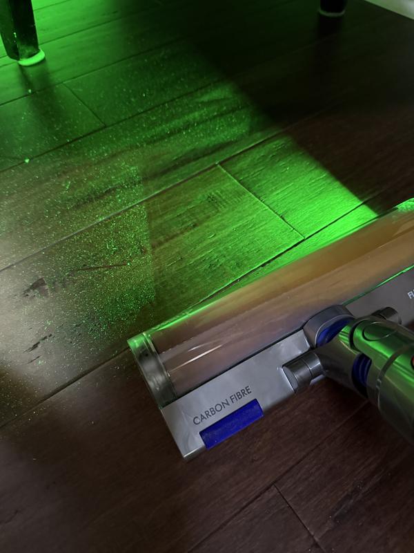 You can see where we already cleaned. The laser is really revealing.