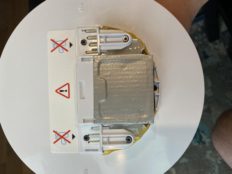 "Updated" pump column assembly, still with duct tape, but now features silicon! (still not waterproof)