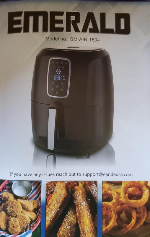 Emerald 5.2L Gray Air Fryer with Digital LED Touch Display, Removable Basket,  and 1800W Power - Programmable, Non-Stick, UL Listed in the Air Fryers  department at