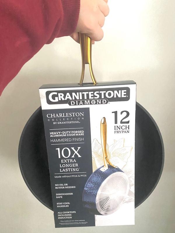 Granitestone Charleston 12 inch Hammered Nonstick Frying Pan - Blue