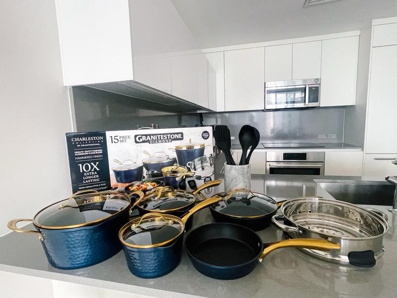 Granitestone Charleston Hammered 15 Piece Cookware Set –
