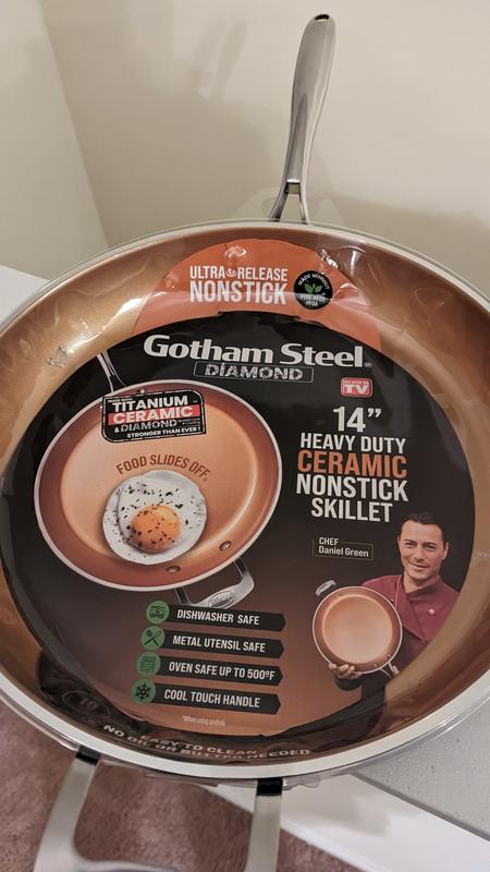 Gotham Steel 14 inch Ti-Ceramic Nonstick Family Sized XL Skillet with  Helper Handle, Graphite in the Cooking Pans & Skillets department at