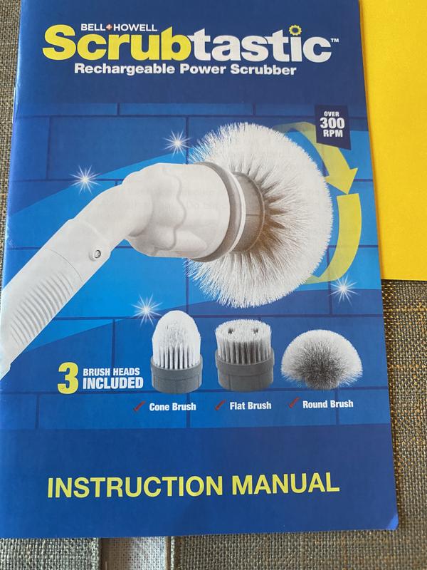 Bell + Howell Scrubtastic Max 2 Brush Heads Electric Rechargeable