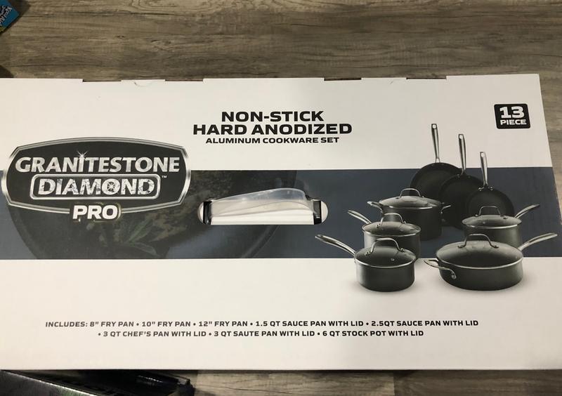 7962Granitestone Granite Stone Pro Chalk Nonstick Pots & Pans Set 13 Piece Hard Anodized Premium Cookware Set with Ultra Nonstick Diamond & Mineral