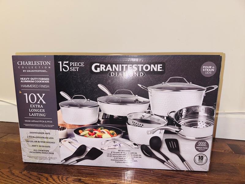 Granitestone Charleston Hammered 15 Piece Cookware Set