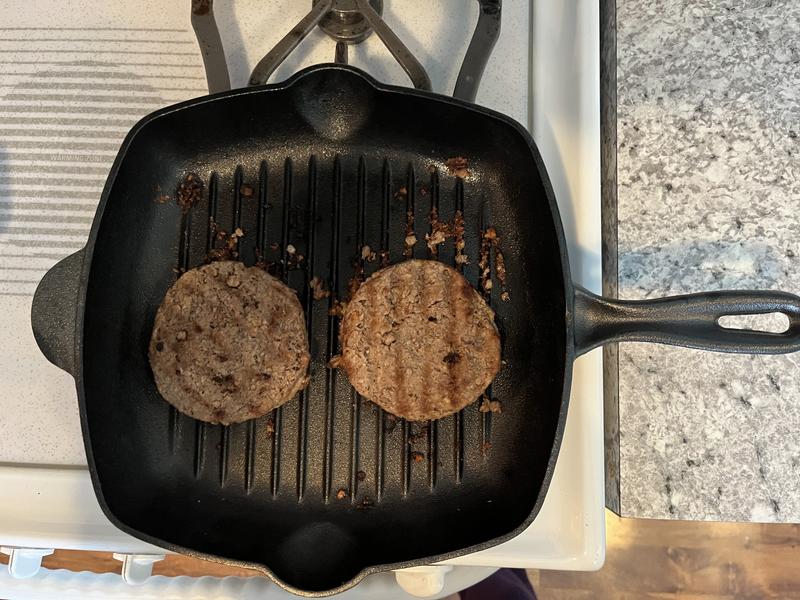 Grill marks on veggie burgers!