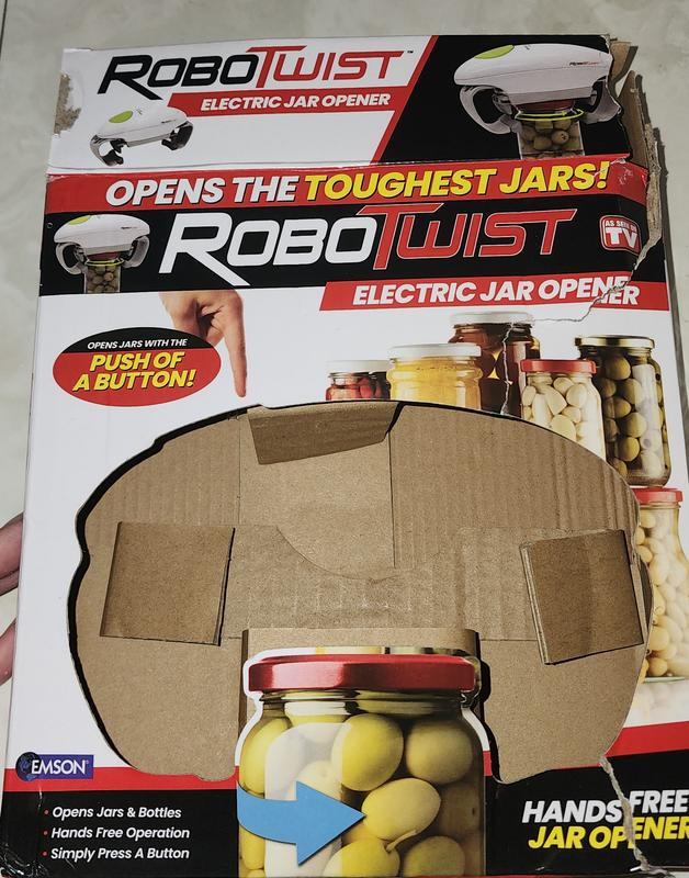 RoboTwist Jar Opener, Automatic Jar Opener, Deluxe Model with Improved Torque, Robo Twist Kitchen Gadgets for Home, Electric Handsfree Easy Jar