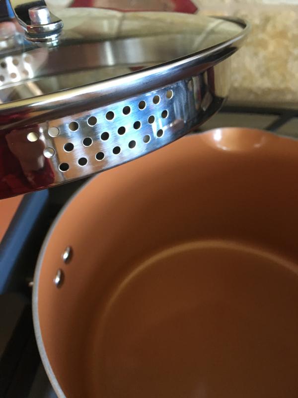 Smaller side of strainer top