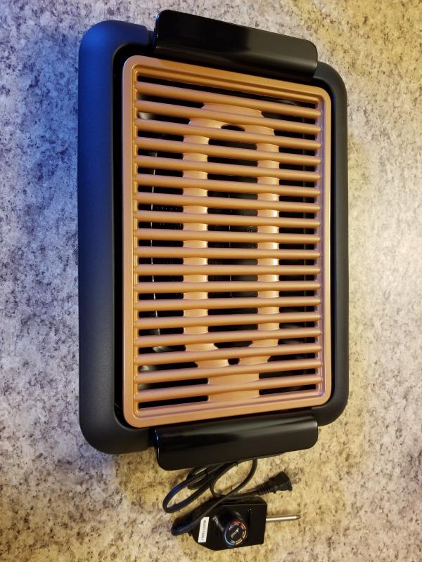 The grill out of the packaging and set up