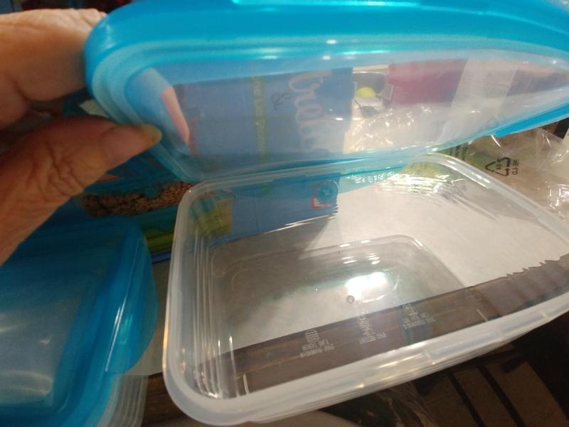large container with clear see through lid