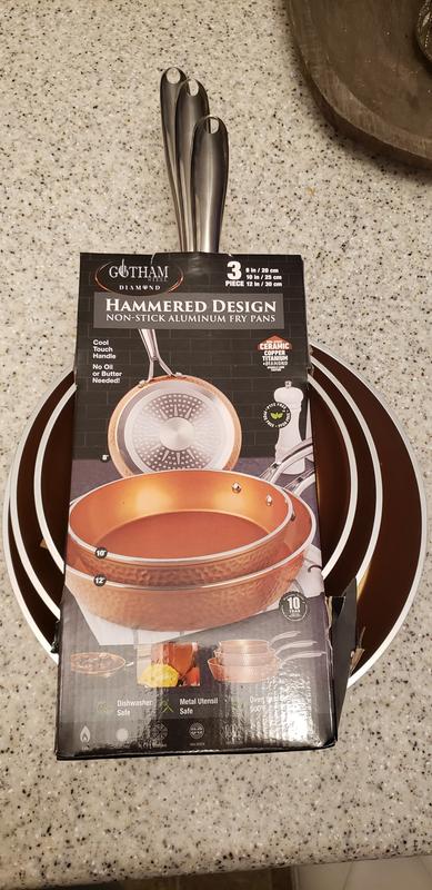 Gotham Steel StackMaster 3-Piece Aluminum Ultra-Nonstick Cast Textured  Ceramic Coating Cookware Set Copper 2908 - Best Buy