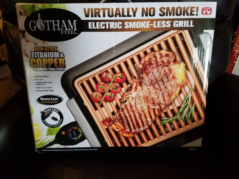 Gotham Steel Smokeless Electric Indoor Grill - Nonstick & Portable Small 