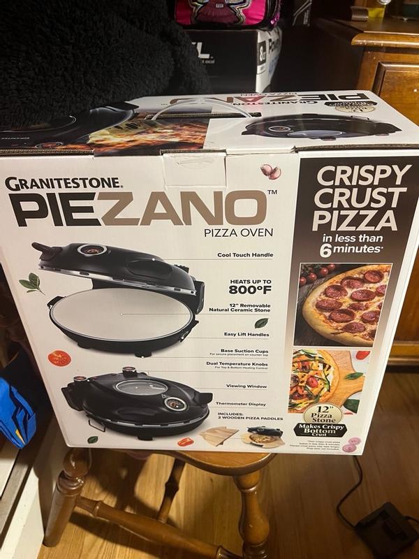 Four à pizza électrique Granitestone Piezano, comme à la télé, 12 po, noir