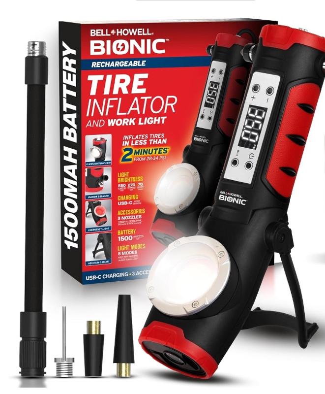 BELL + HOWELL Bionic Tire Inflator 12-volt Li-ion Air Inflator (Power ...
