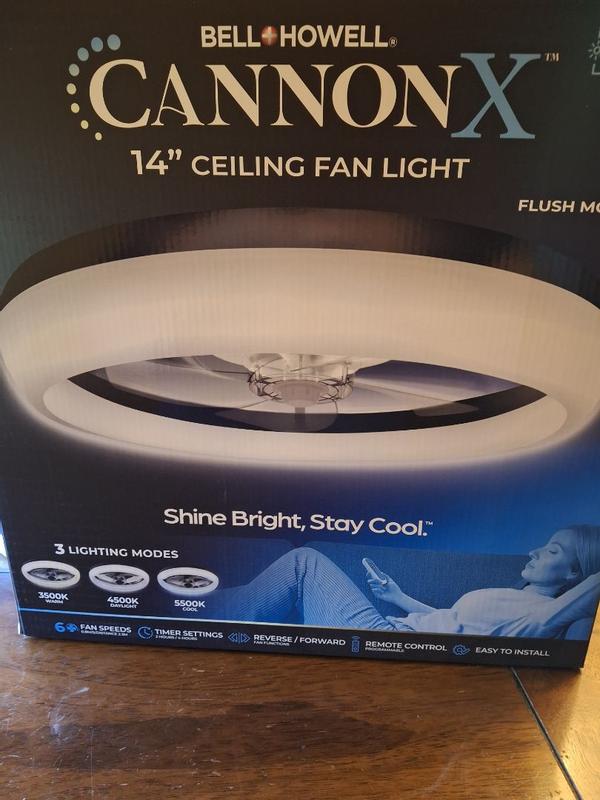 BELL + HOWELL CannonX Low Profile Ceiling Fans with Lights and Remote ...