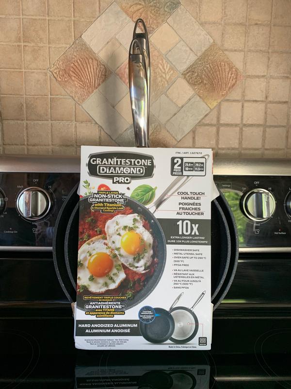 Granitestone 3 Pack Nonstick Fry Pan Set With Rubber Grib Handle - 8'' 10''  And 12'' : Target