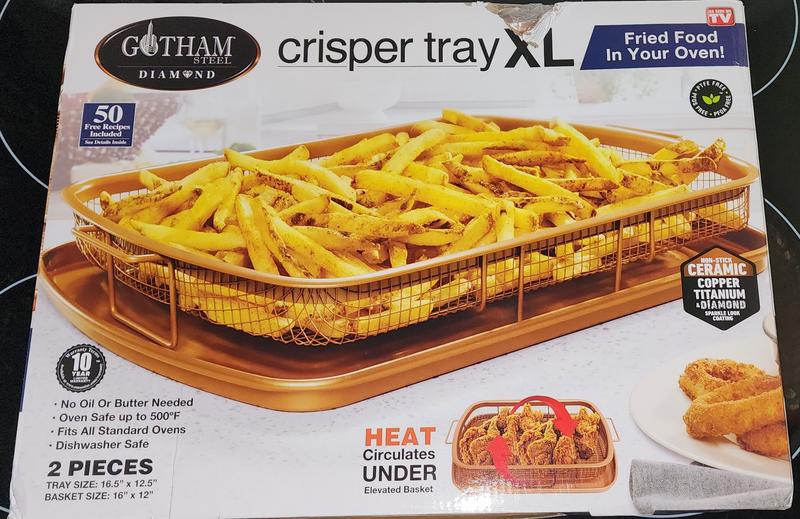 EaZy MealZ XL Air Fry Crisper Basket & Tray Set, 12.5 x 17.5