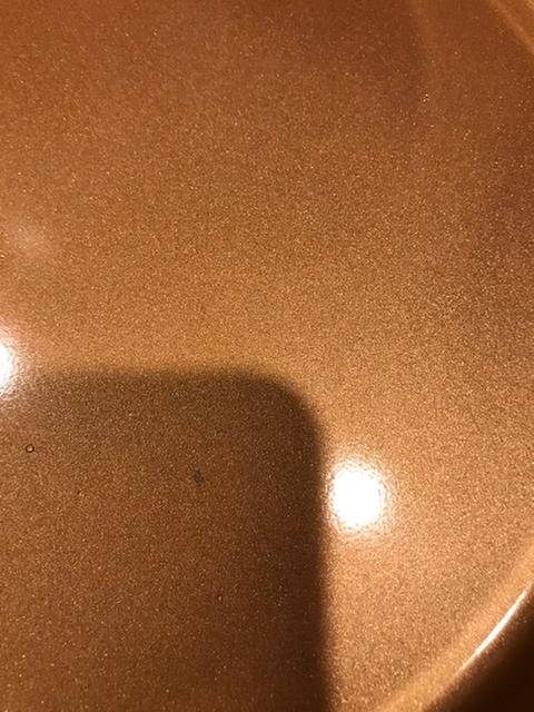 Large pan- small spot without ceramic coating