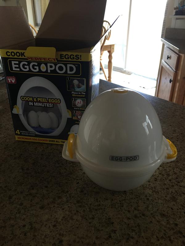 Egg Pod White Egg Pod Microwave Steamer & Peeler, Cook & Peel Hard Boiled  Eggs in Seconds, Food Steamer, Includes Measuring Cup