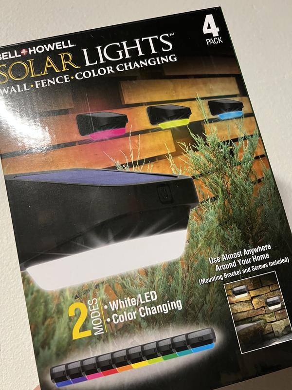 Bell + Howell Solar Powered Color Changing Fence Lights 8-Pack ,Black