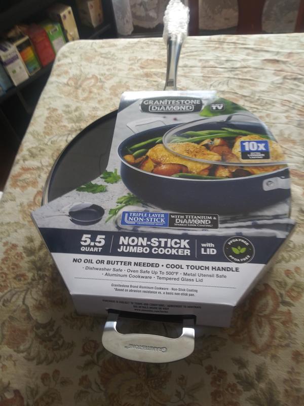 Granitestone Blue 5.5-qt Jumbo Nonstick Cooker ,Blue