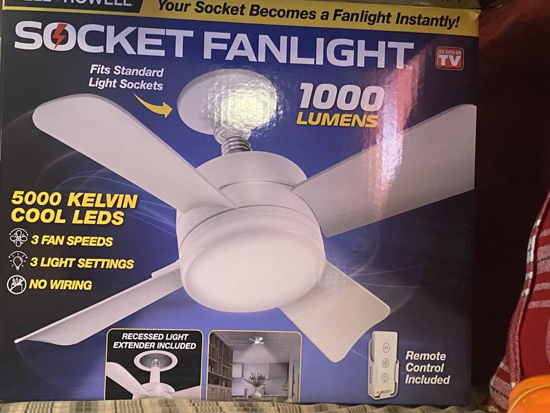 Socket Ceiling Fan With Warm Light And Remote Control 1000 Lumens - Bell +  Howell : Target