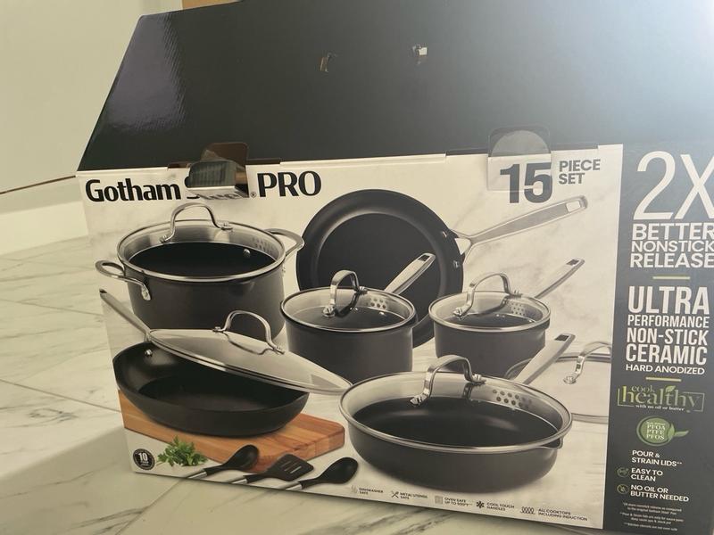 Gotham Steel Pro Ultra Ceramic 2x 11 Piece Nonstick Cookware Set - Black