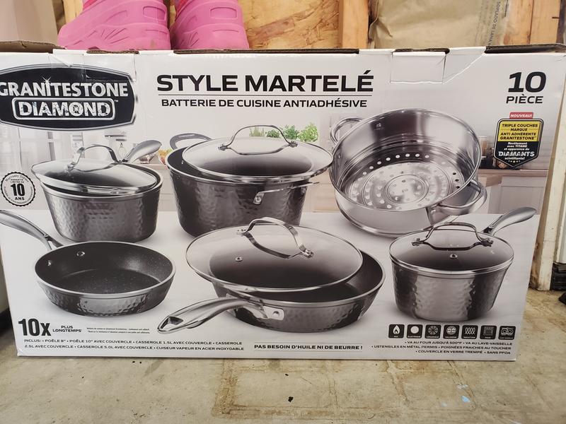 Granitestone Non Stick 10pc Cookware Set Hammered Pewter 2901 - Best Buy