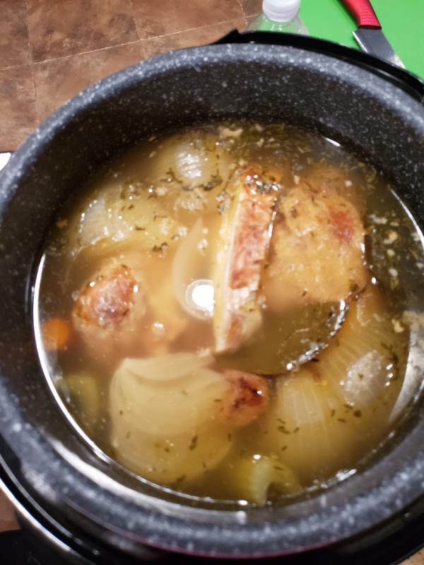 Tasty chicken stock!