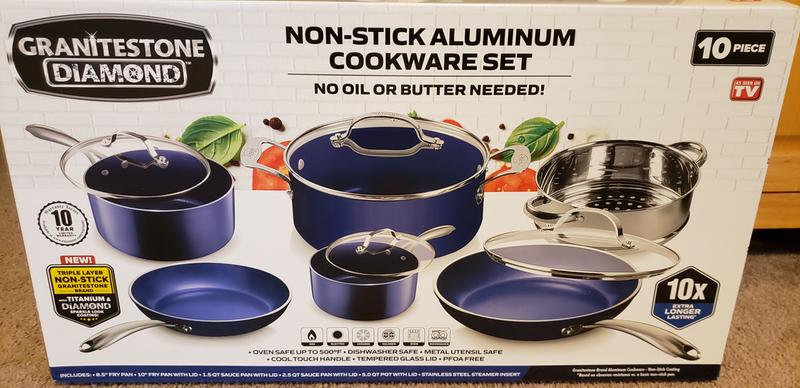 GRANITESTONE 20-Piece Aluminum Ultra-Durable Non-Stick Diamond Infused  Cookware and Bakeware Set 7081 - The Home Depot