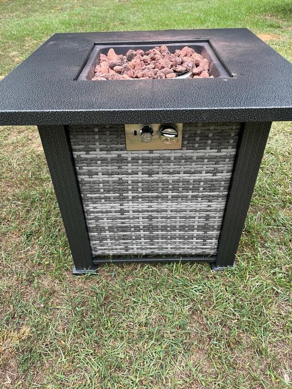Sol Living 28-in W 50000 Maximum BTUs Steel Square Liquid propane ...
