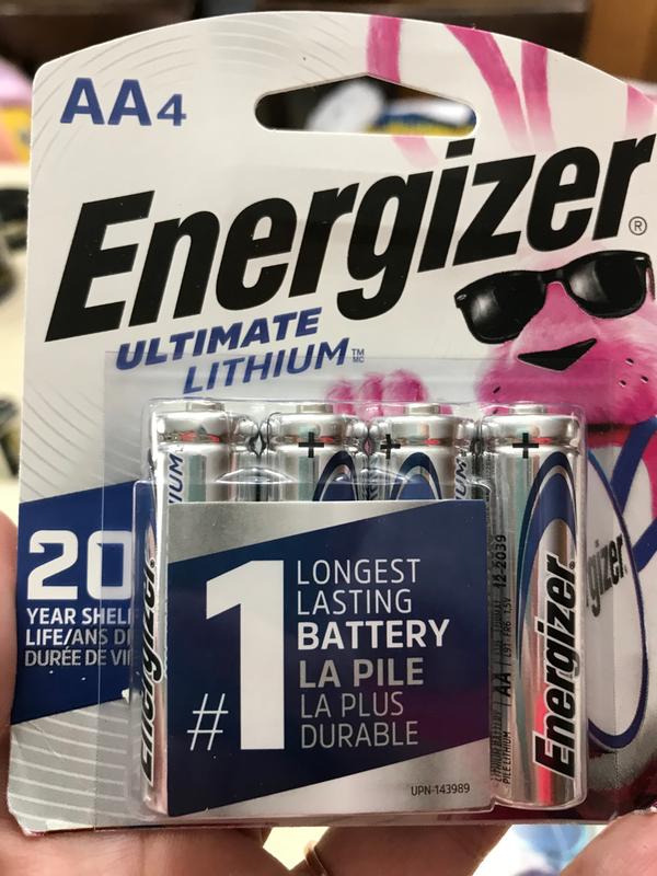 Energizer Ultimate Lithium AA Batteries 4 Pack (UPN-143989) Exp 12/2040