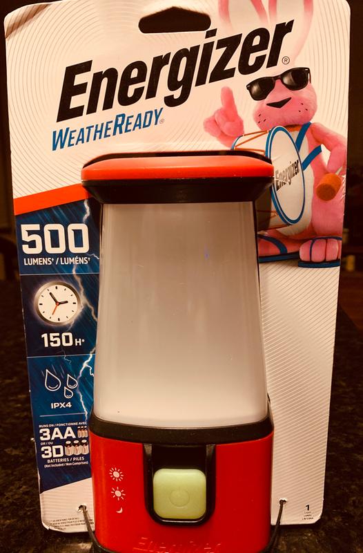 Energizer Weather Ready 500 Lumens Red Emergency Lantern Camping Light NEW