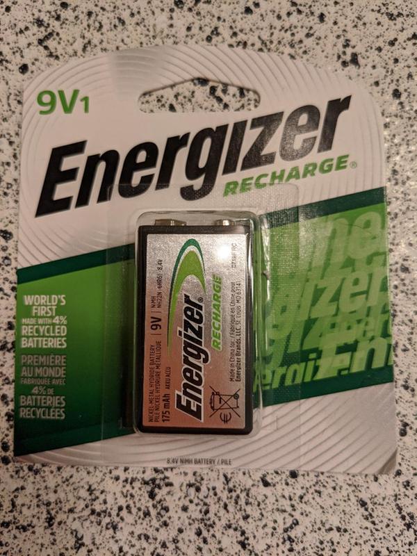 Energizer NH22NBP 1-pk 9V / 9 Volt 175 mAh NiMH Rechargeable Battery ...