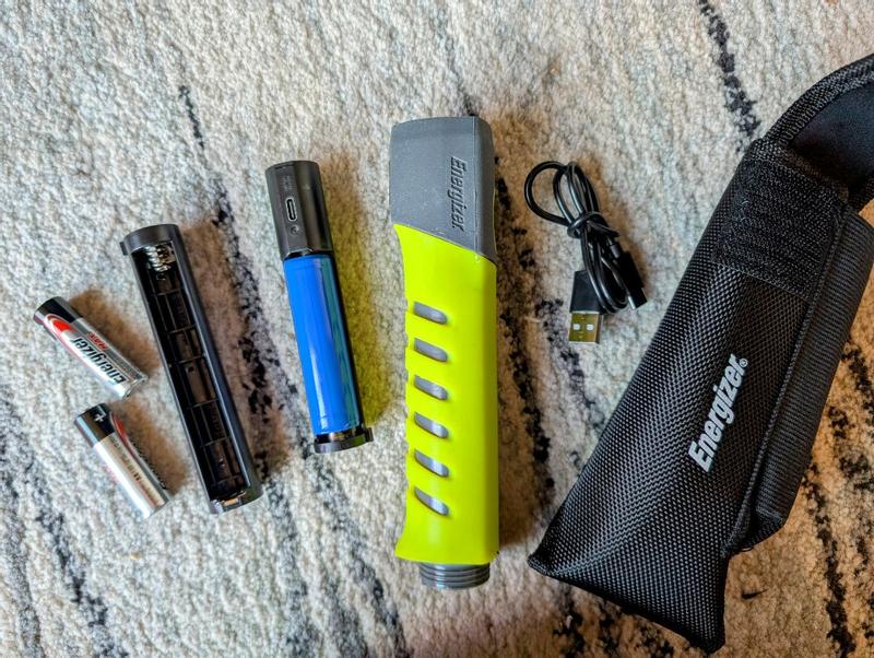 Energizer Pro Series 500 lm Gray/Green LED Flashlight AA Battery 1PK at ...
