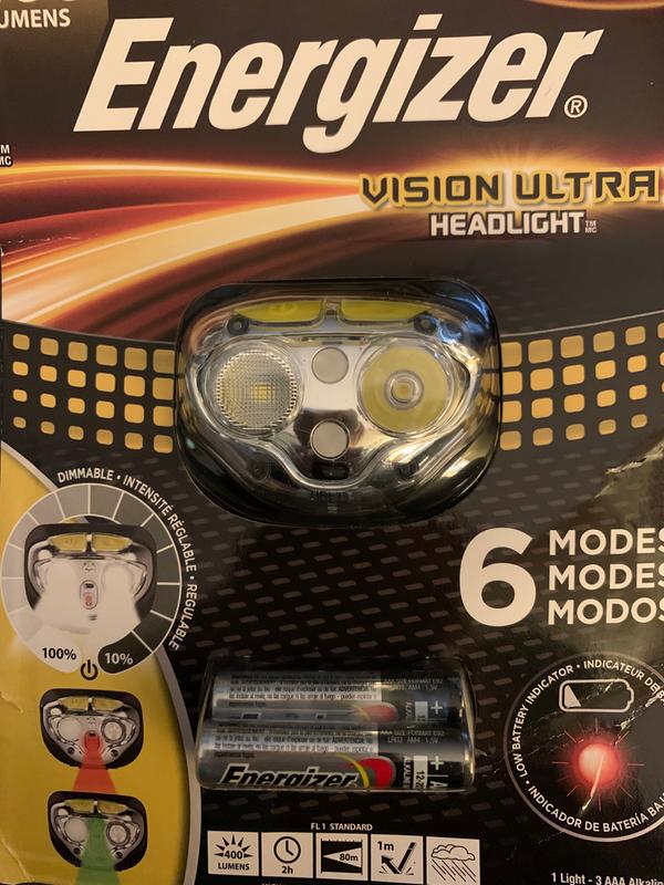 Energizer Vision ULTRA HD HEAD TORCH 3 AAA Energizer batteries 450lm bright 