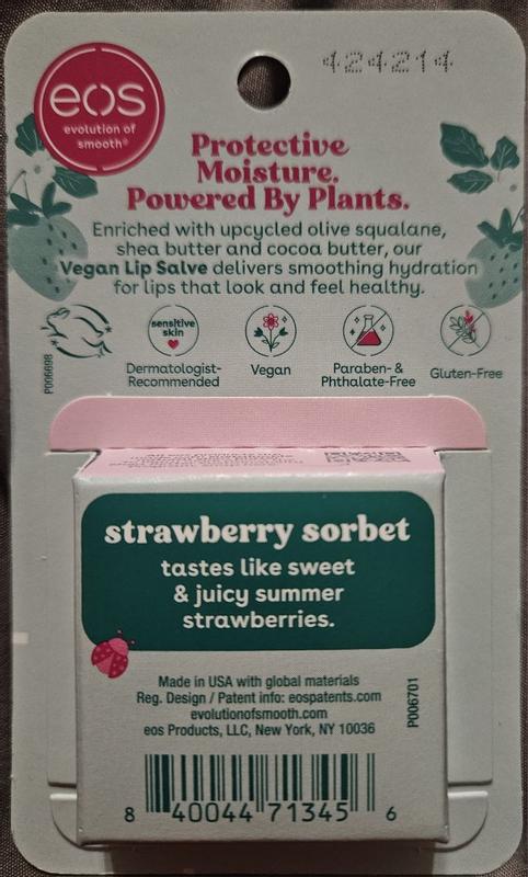 Eos Vegan Lip Salve Sweet Mint - Plant-Based Lip Balm With Cocoa Butter