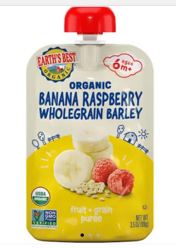 Banana + Raspberry Puree | Baby Food Pouches | Earth's Best