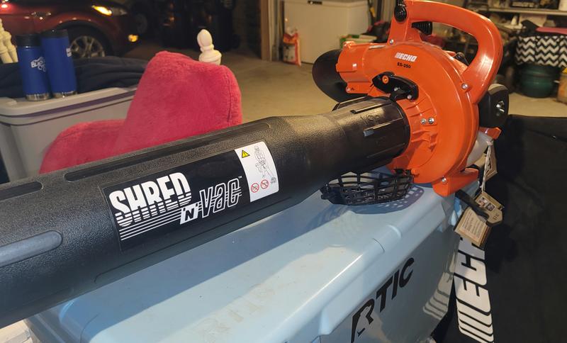 The ECHO Shred 'N' Vac can function as a blower to clear leaves